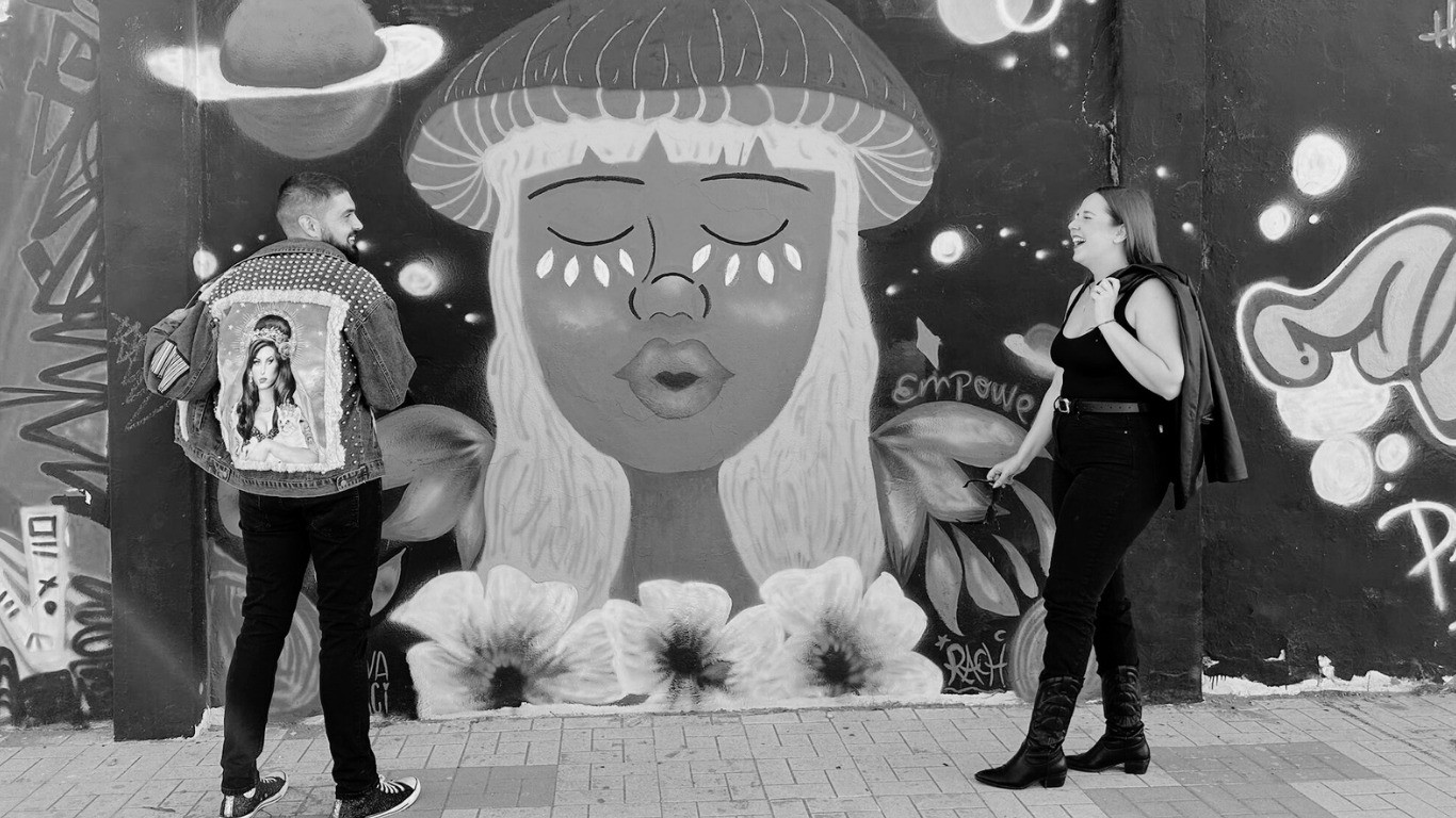 Gema y Aitor — portada en blanco y negro